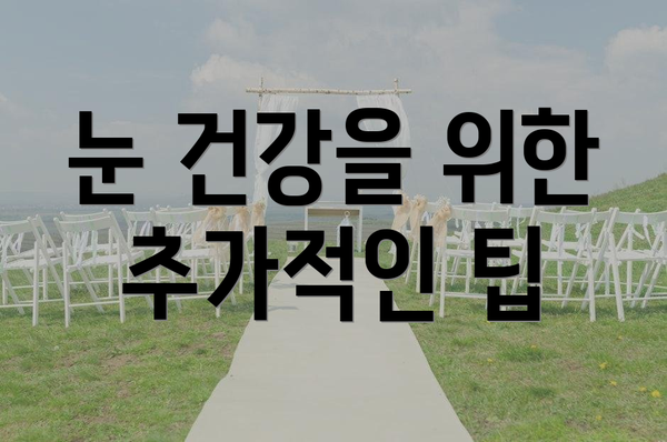 눈 건강을 위한 추가적인 팁
