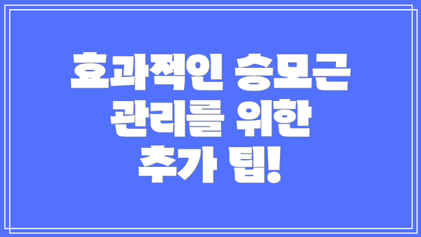 효과적인 승모근 관리를 위한 추가 팁!