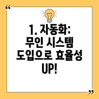 1. 자동화: 무인 시스템 도입으로 효율성 UP!