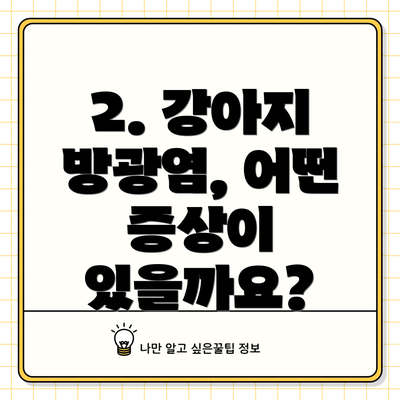 2. 강아지 방광염, 어떤 증상이 있을까요?
