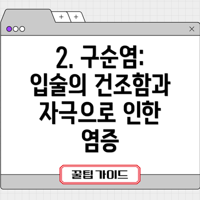 2. 구순염: 입술의 건조함과 자극으로 인한 염증