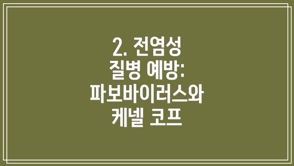 2. 전염성 질병 예방: 파보바이러스와 케넬 코프
