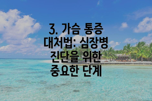 3. 가슴 통증 대처법: 심장병 진단을 위한 중요한 단계