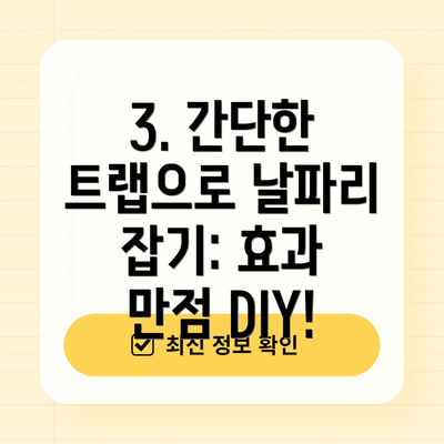 3. 간단한 트랩으로 날파리 잡기: 효과 만점 DIY!