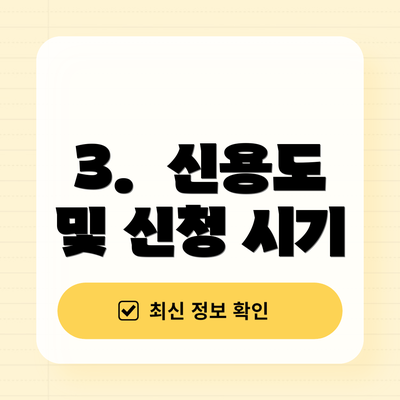 3.  신용도 및 신청 시기