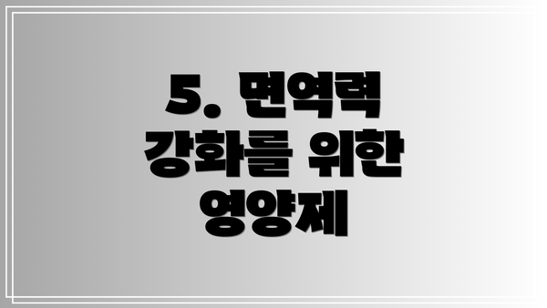 5. 면역력 강화를 위한 영양제