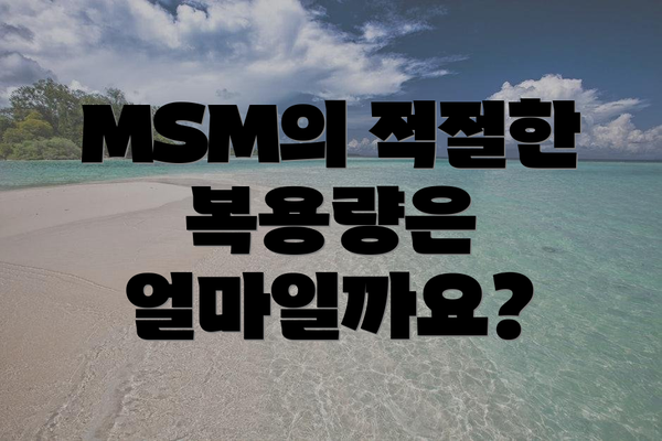 MSM의 적절한 복용량은 얼마일까요?