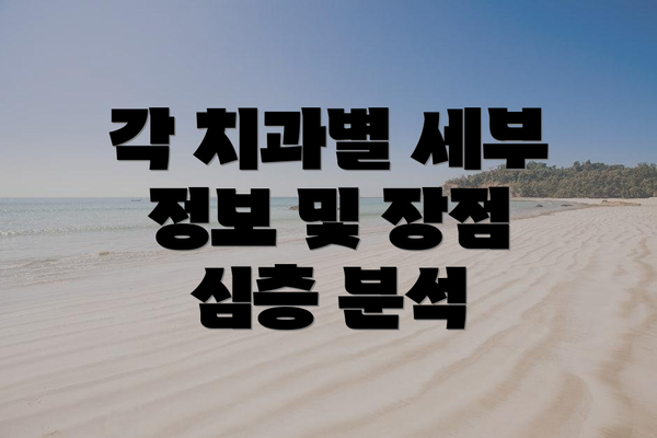각 치과별 세부 정보 및 장점 심층 분석