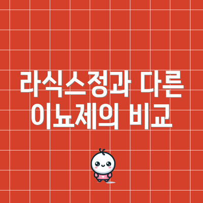 라식스정과 다른 이뇨제의 비교