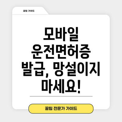 모바일 운전면허증 발급, 망설이지 마세요!