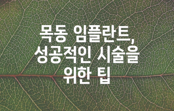 목동 임플란트, 성공적인 시술을 위한 팁