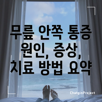 무릎 안쪽 통증 원인, 증상, 치료 방법 요약
