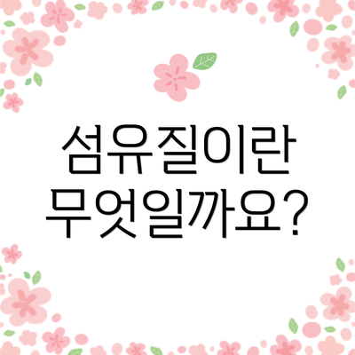섬유질이란 무엇일까요?