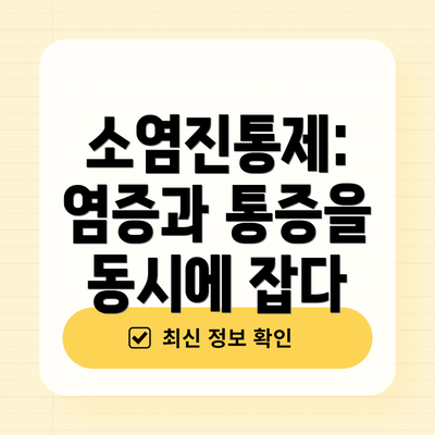 소염진통제: 염증과 통증을 동시에 잡다