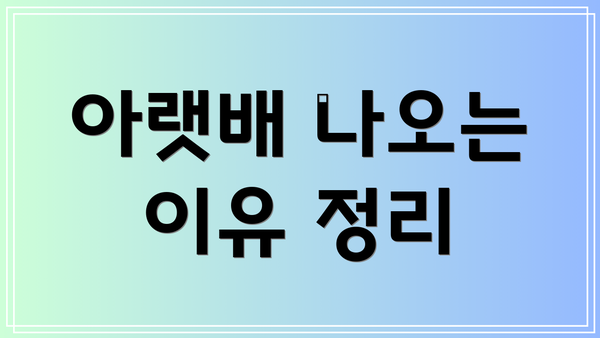 아랫배 나오는 이유 정리