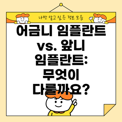 어금니 임플란트 vs. 앞니 임플란트: 무엇이 다를까요?