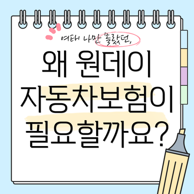 왜 원데이 자동차보험이 필요할까요?