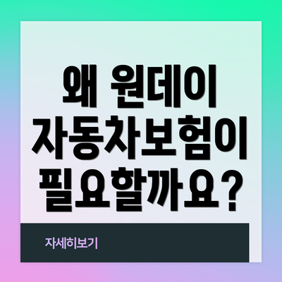 왜 원데이 자동차보험이 필요할까요?
