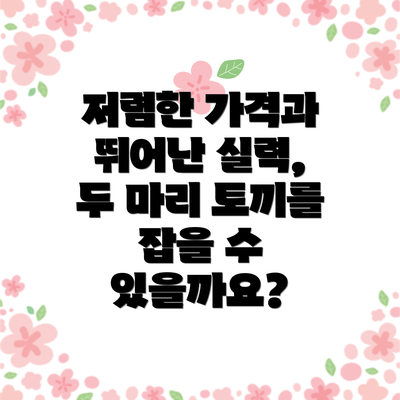 저렴한 가격과 뛰어난 실력, 두 마리 토끼를 잡을 수 있을까요?