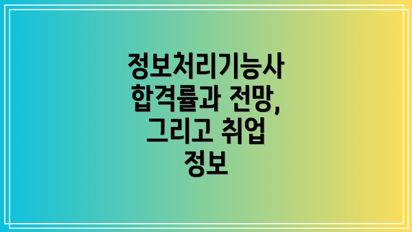 정보처리기능사 합격률과 전망, 그리고 취업 정보