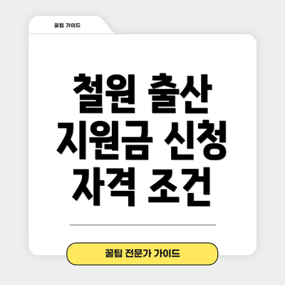 철원 출산 지원금 신청 자격 조건