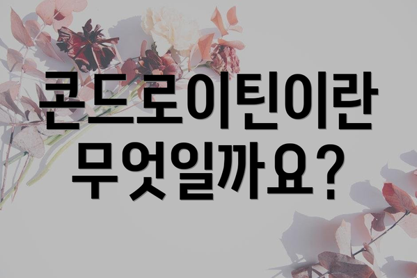 콘드로이틴이란 무엇일까요?