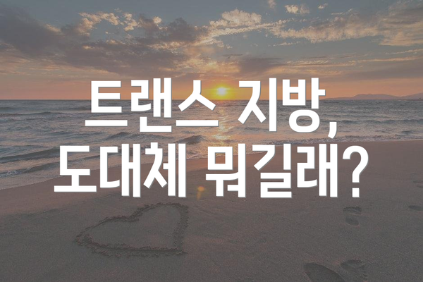 트랜스 지방, 도대체 뭐길래?