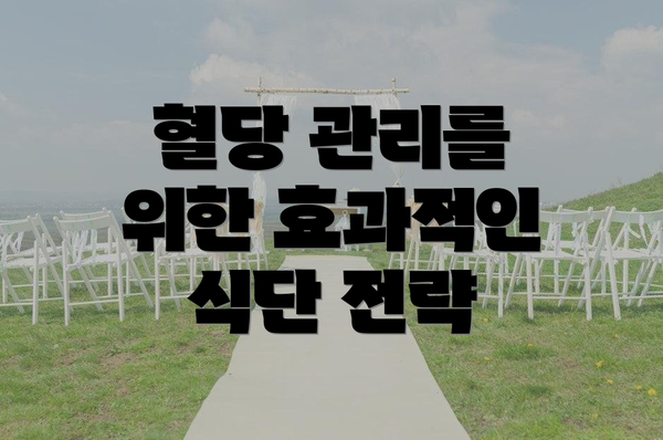 혈당 관리를 위한 효과적인 식단 전략