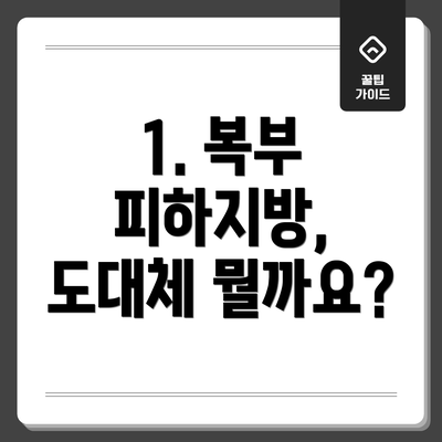 1. 복부 피하지방, 도대체 뭘까요?