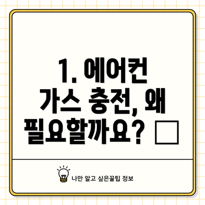 1. 에어컨 가스 충전, 왜 필요할까요? 🤔