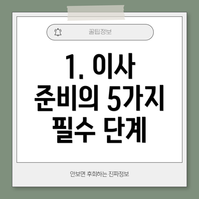 1. 이사 준비의 5가지 필수 단계