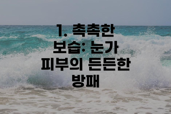 1. 촉촉한 보습: 눈가 피부의 든든한 방패