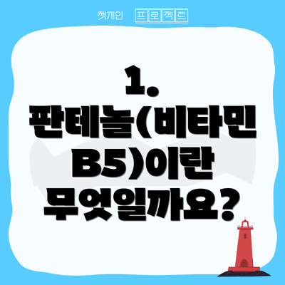 1. 판테놀(비타민 B5)이란 무엇일까요?