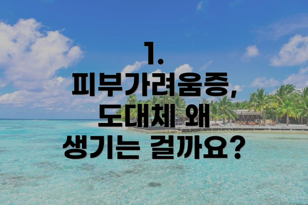 1. 피부가려움증, 도대체 왜 생기는 걸까요?