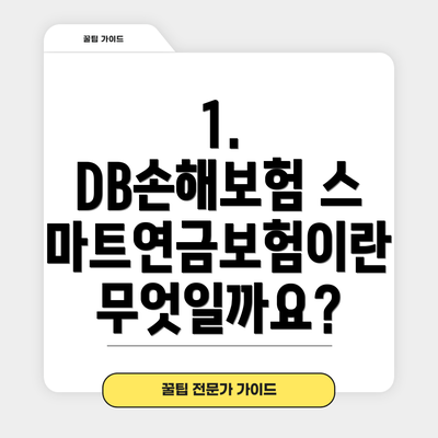1. DB손해보험 스마트연금보험이란 무엇일까요?