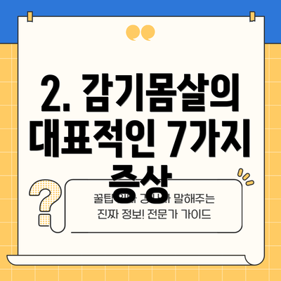 2. 감기몸살의 대표적인 7가지 증상