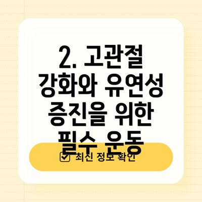 2. 고관절 강화와 유연성 증진을 위한 필수 운동
