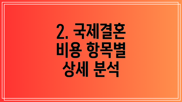 2. 국제결혼 비용 항목별 상세 분석
