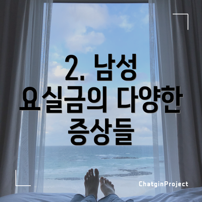 2. 남성 요실금의 다양한 증상들