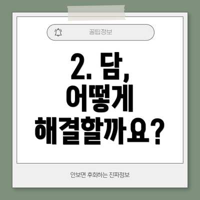 2. 담, 어떻게 해결할까요?
