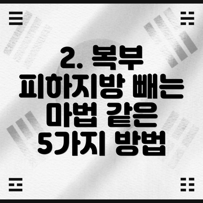 2. 복부 피하지방 빼는 마법 같은 5가지 방법
