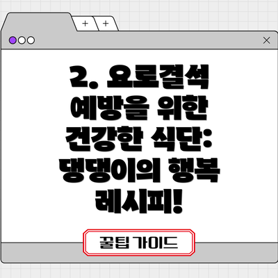 2. 요로결석 예방을 위한 건강한 식단:  댕댕이의 행복 레시피!