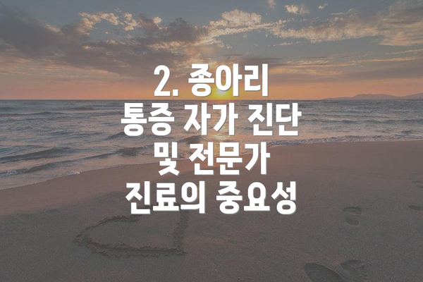 2. 종아리 통증 자가 진단 및 전문가 진료의 중요성