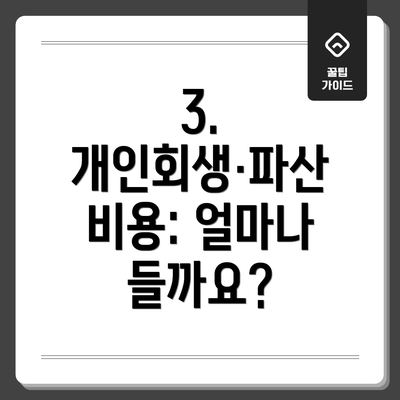 3. 개인회생·파산 비용: 얼마나 들까요?