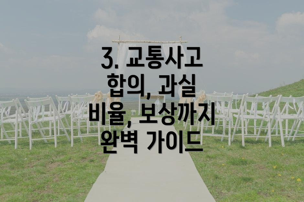 3. 교통사고 합의, 과실 비율, 보상까지 완벽 가이드