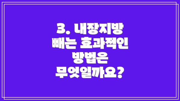 3. 내장지방 빼는 효과적인 방법은 무엇일까요?