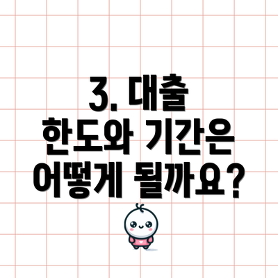 3. 대출 한도와 기간은 어떻게 될까요?