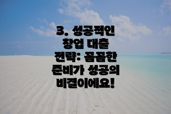 3. 성공적인 창업 대출 전략: 꼼꼼한 준비가 성공의 비결이에요!