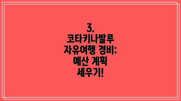 3. 코타키나발루 자유여행 경비: 예산 계획 세우기!