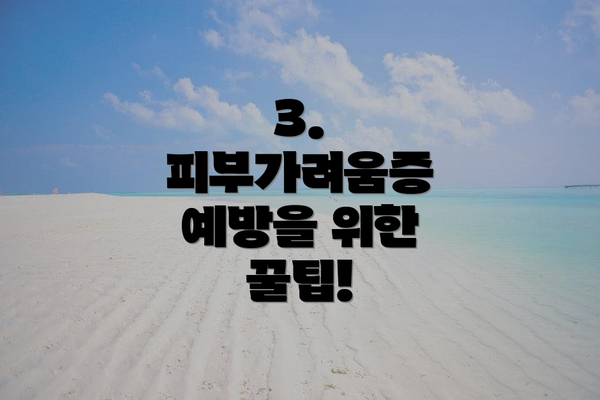 3. 피부가려움증 예방을 위한 꿀팁!